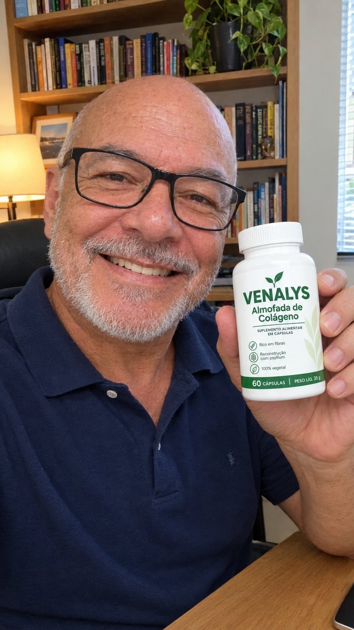 Cliente segurando o frasco de Venalys